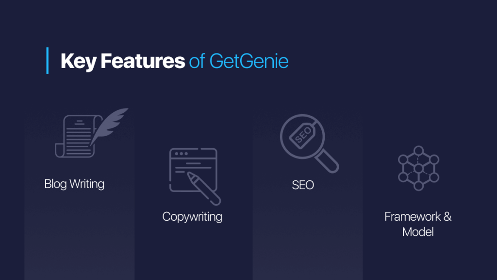 Key features of GetGenie AI content assistant