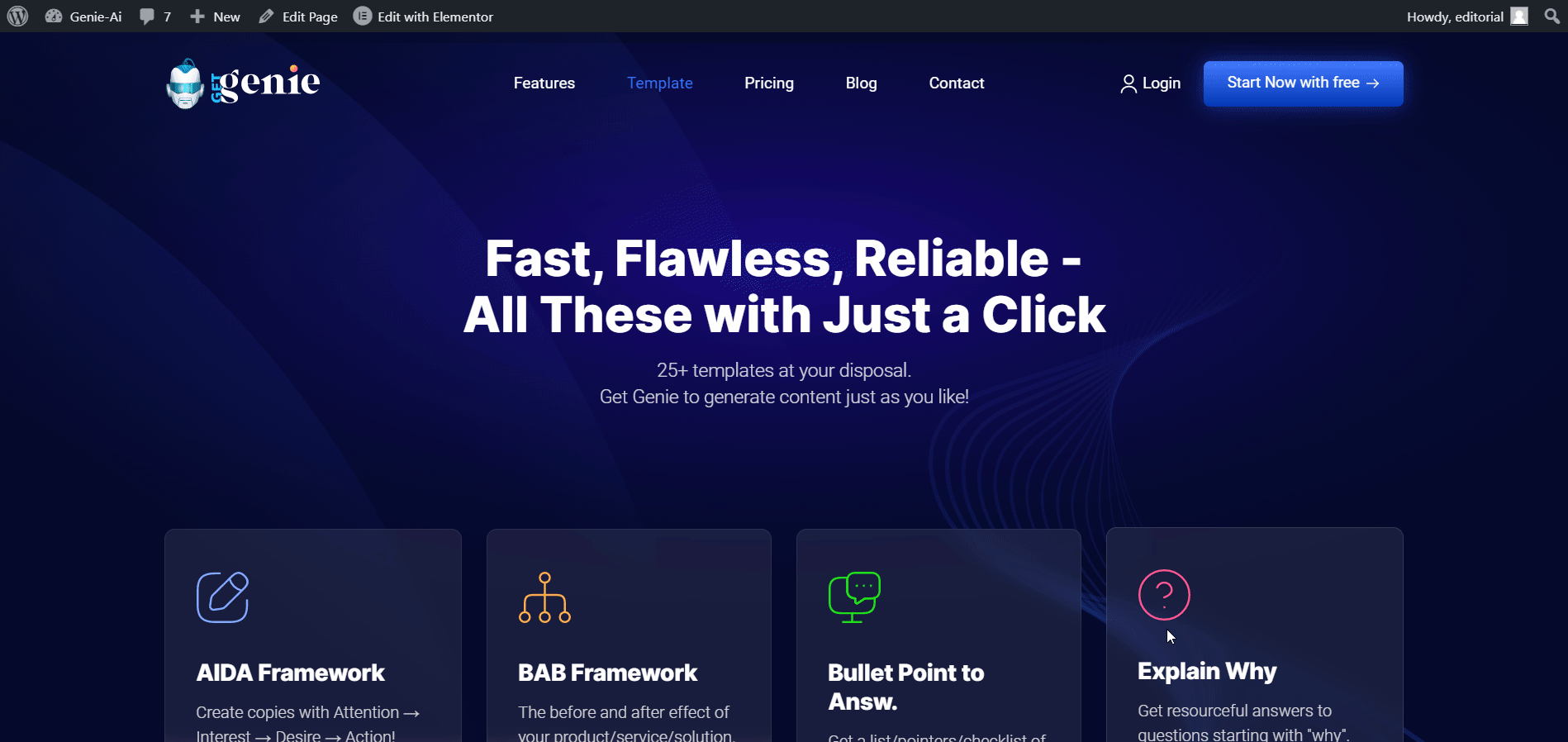 GetGenie AI content writer template