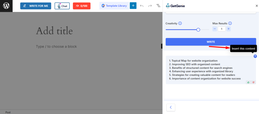 AI templates helps generating quick related topics of any particular concept.