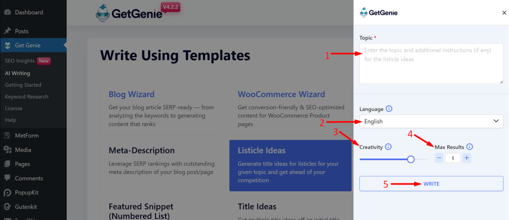 Steps to generate listicle ideas