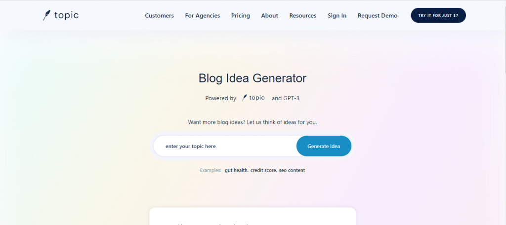 Generator af blogideer efter emne