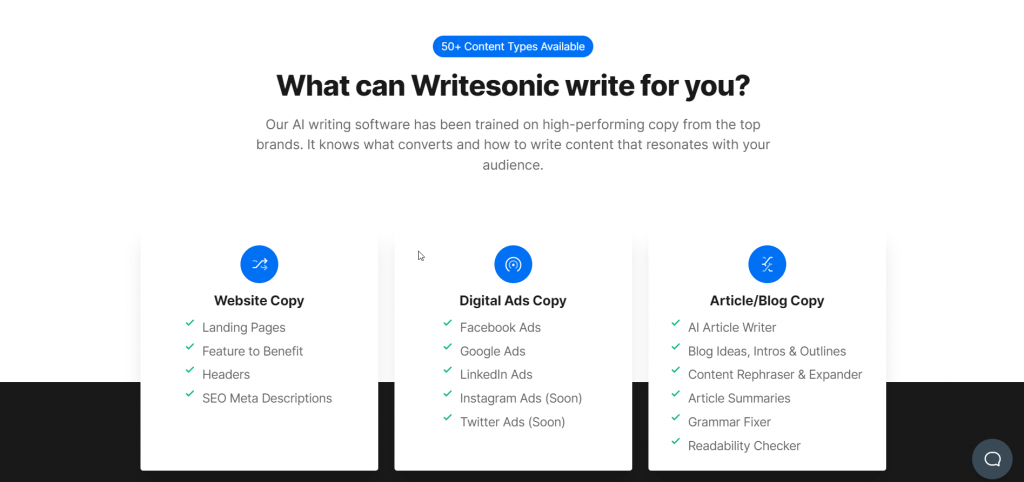 Copywriter AI Writesonic