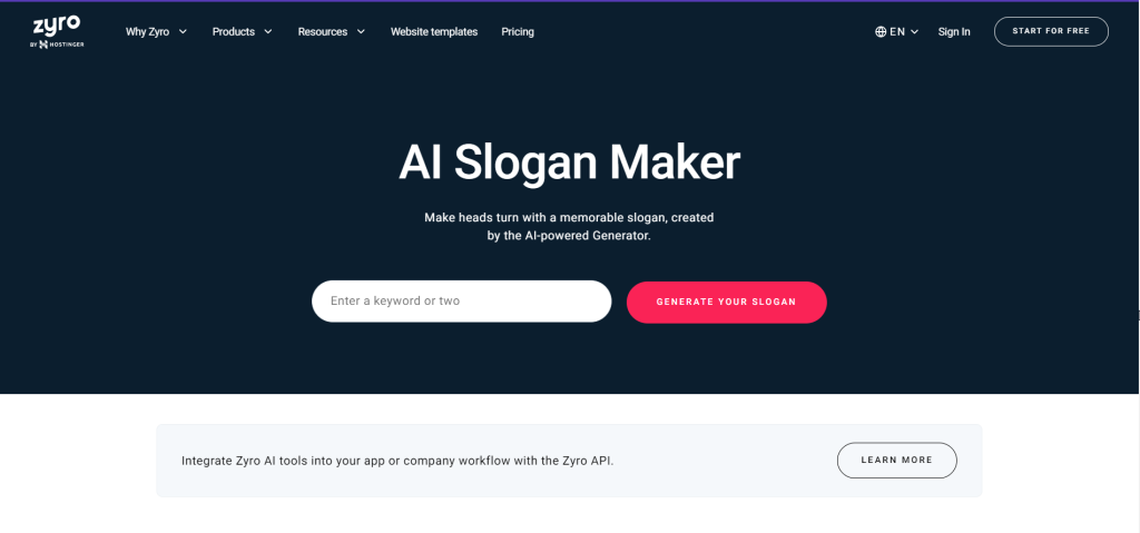 Zyro AI Slogan-Generator