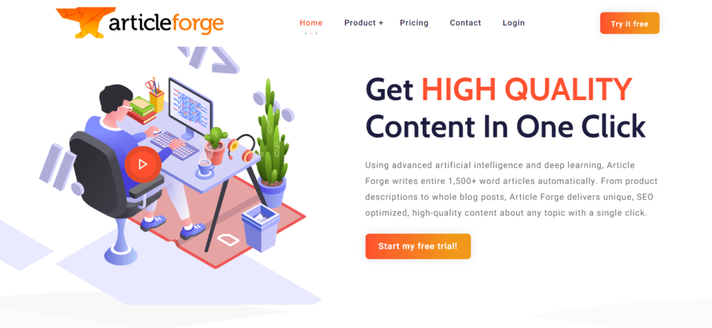 ArticleForge, o melhor software de escrita de IA