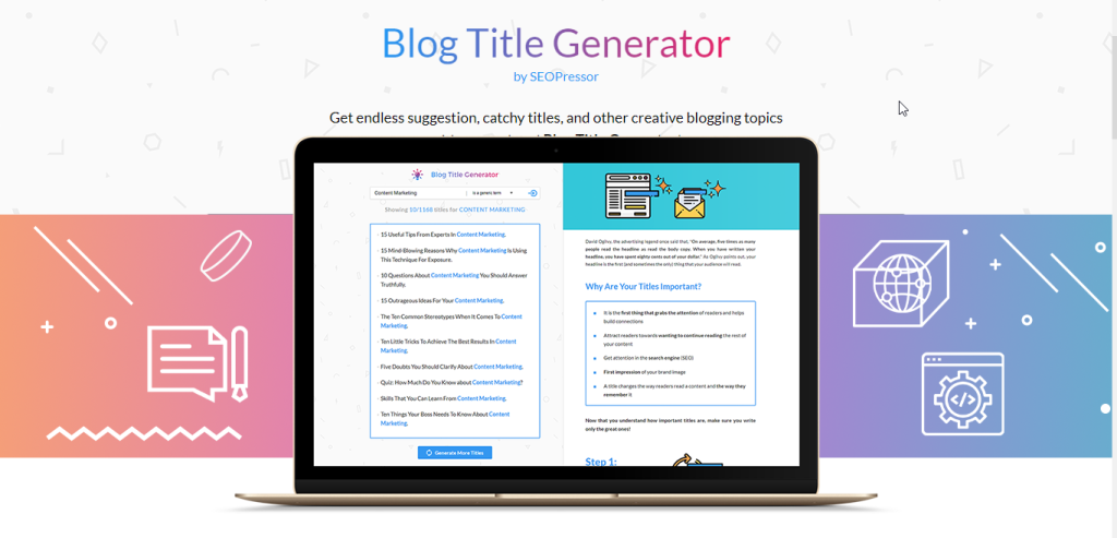 Blog Title Generator by SEOPressor Headline Generators headline generator tools