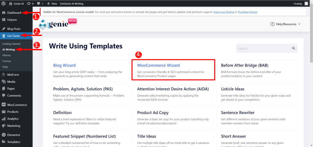 WooCommerce Product Wizard of GetGenie AI