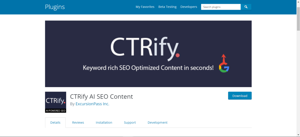 CTRify AI powered SEO tool