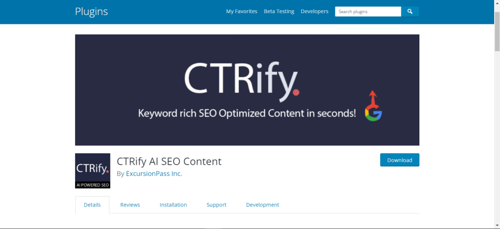 CTRify Strumento SEO basato sull'intelligenza artificiale