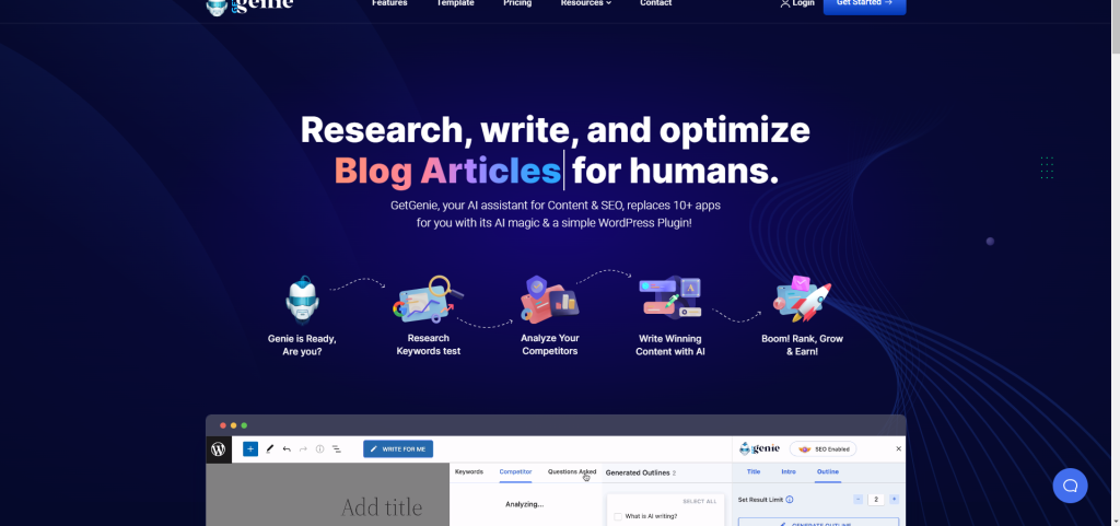 GetGenie AI SEO WordPress plugin