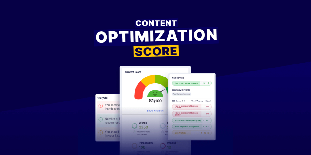 Score d'optimisation du contenu GetGenie