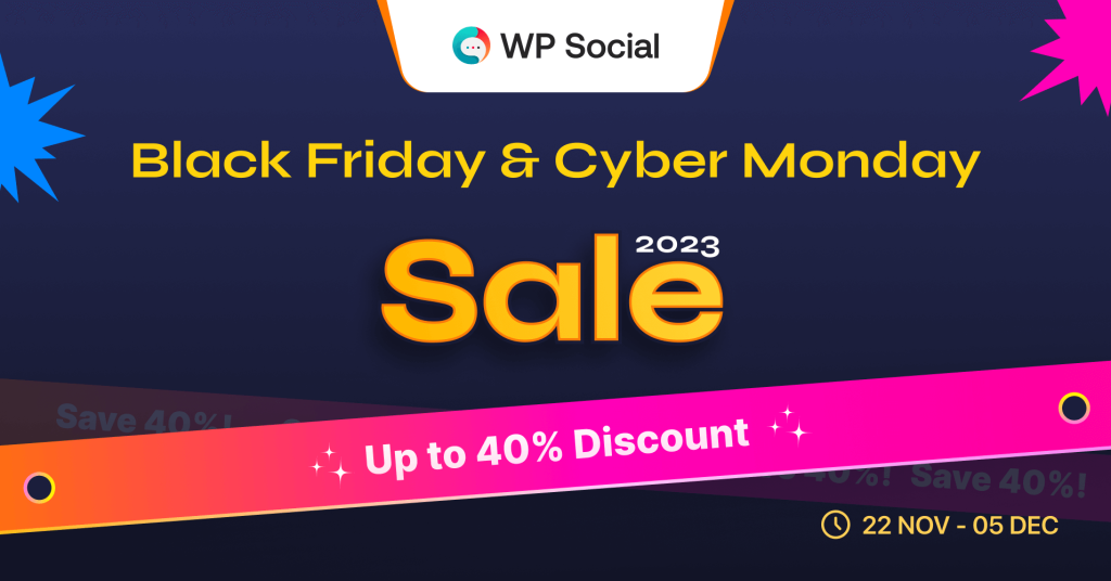 WP Social - best WordPress Black friday and cyber monday deal