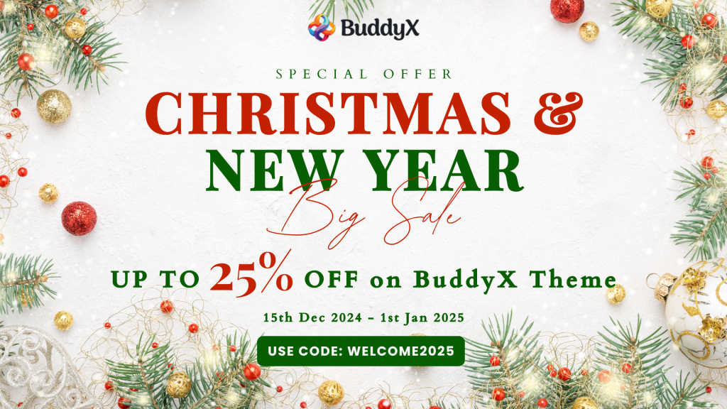 BuddyX Pro 테마 홀리데이 세일