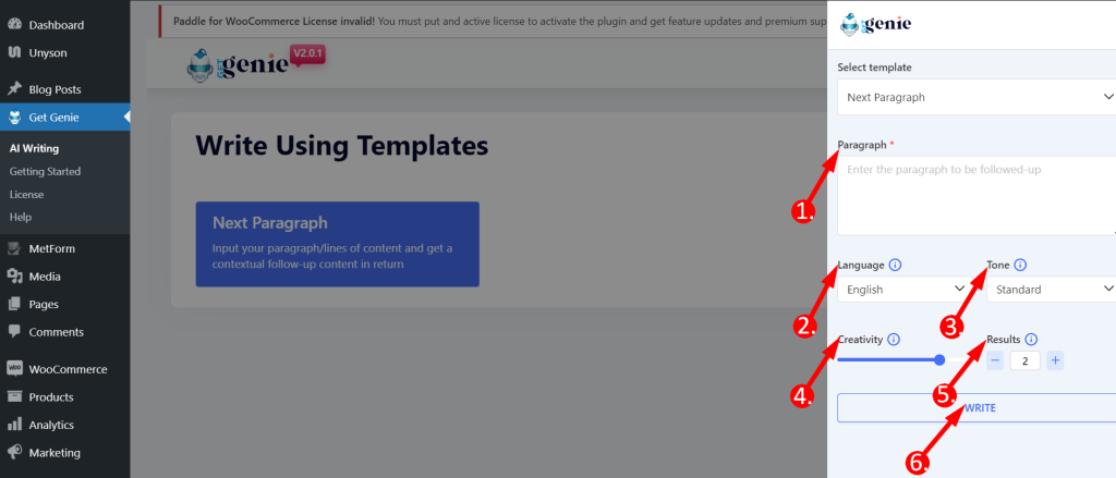 The steps of using Genie templates are simple