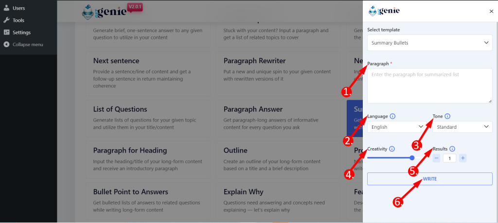 Read the details to understand Summary Bullets template