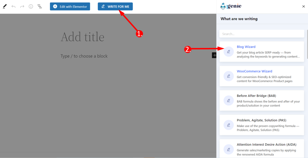 Conosci il punteggio dei tuoi contenuti utilizzando la procedura guidata GetGenie AI Blog 