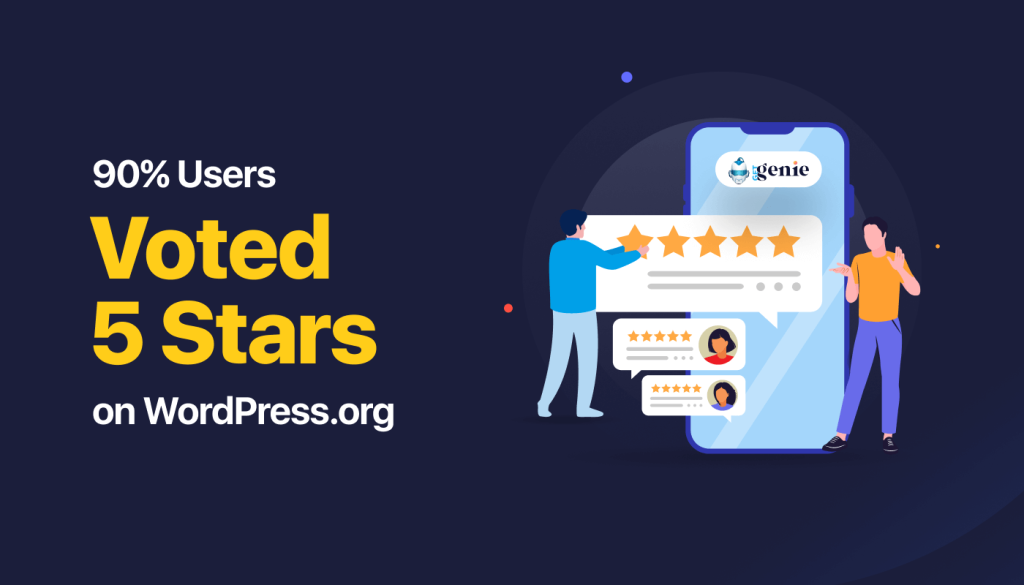 90% Users Voted 5 Stars on WordPress.org