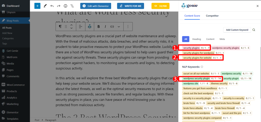 NLP Keywords by GetGenie AI