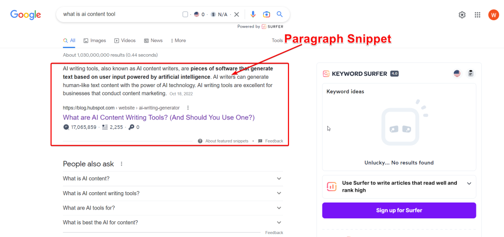 Paragraph featured snippets how rank