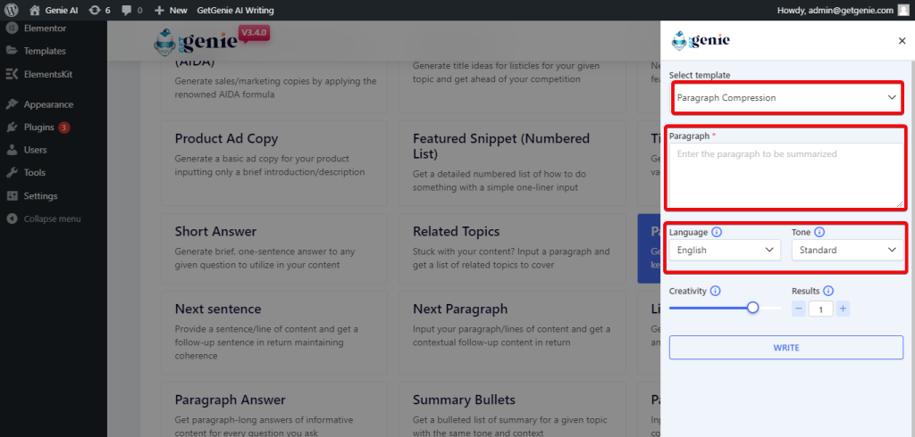 paragraph compression preferences