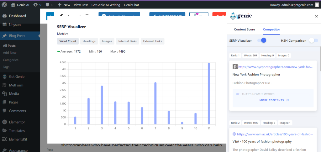 look for overall content structure