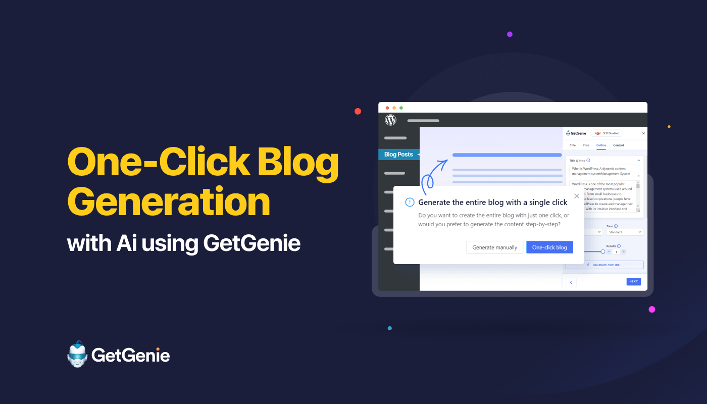 One-Click Blog Generation in GetGenie Ai