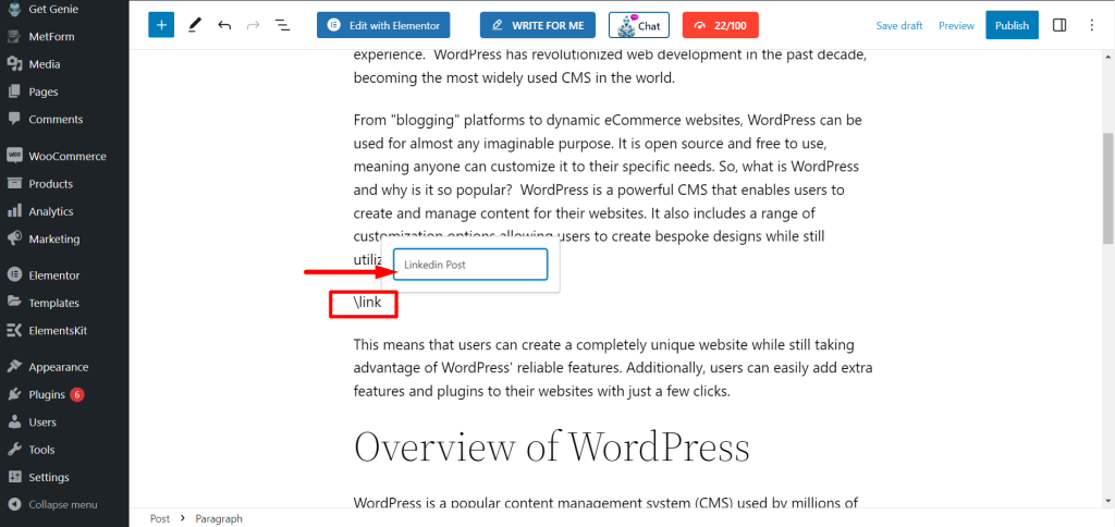 GetGenie Ai ti consente di utilizzare i tasti di scelta rapida per trovare rapidamente i modelli.