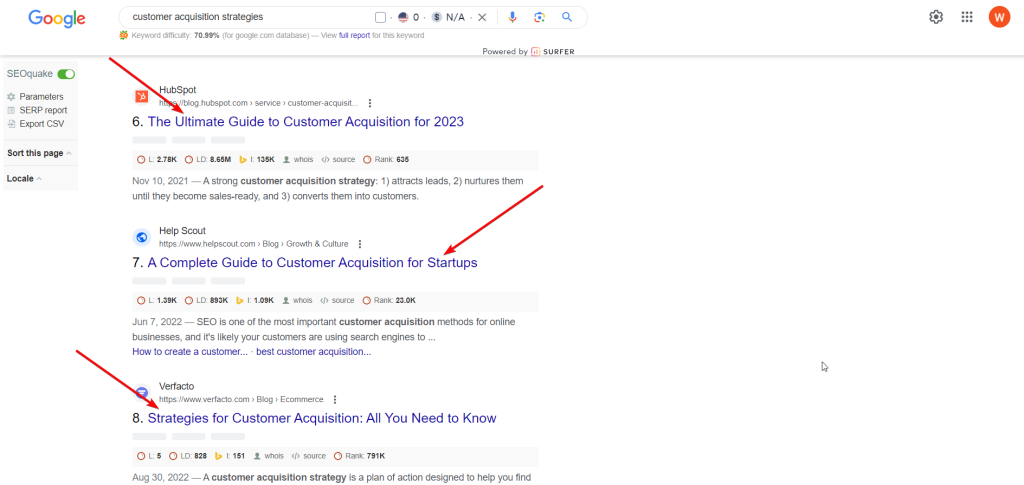 Focus sur la première page de Google avec l'analyse des écarts de contenu pour le référencement