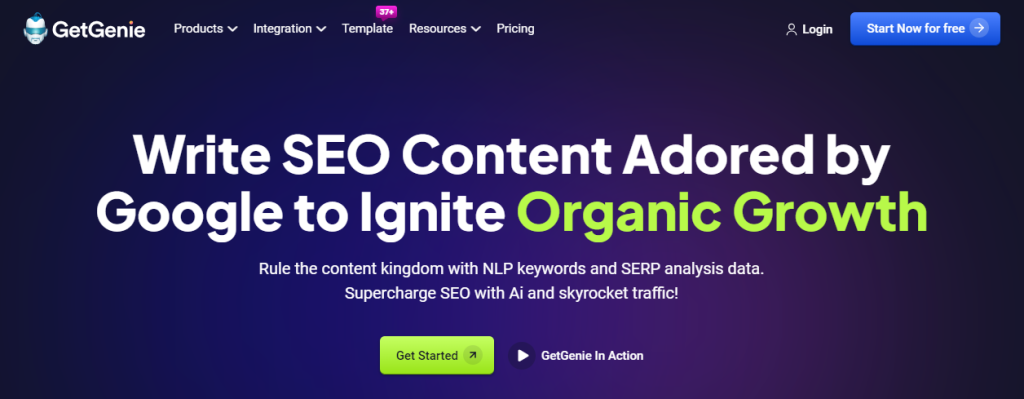 Herramienta de optimización de contenido GetGenie Ai