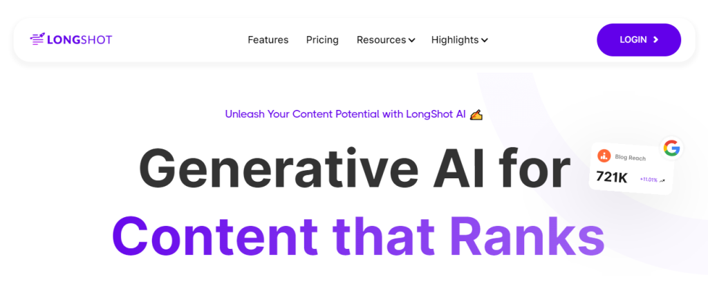 Narzędzia Longshot-Best-Ai-Blog-Generator-Content-Tools