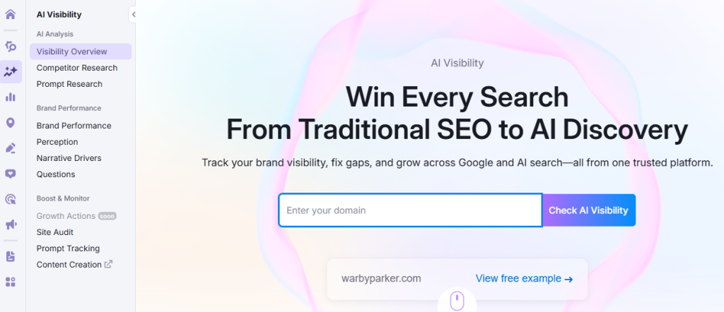 Semrush AI visibility