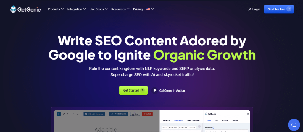 GetGenie Ai para estratégias de SEO