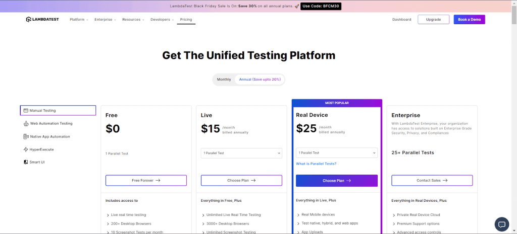 Offre LambdaTest BFCM