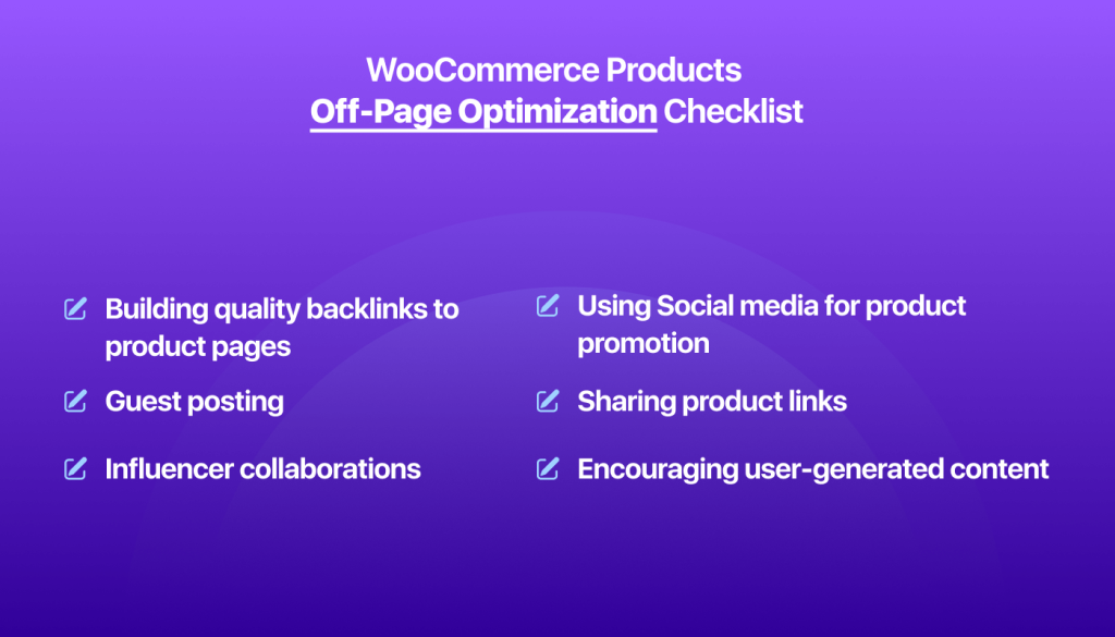 Méthodes d'optimisation hors page pour les produits WooCommerce