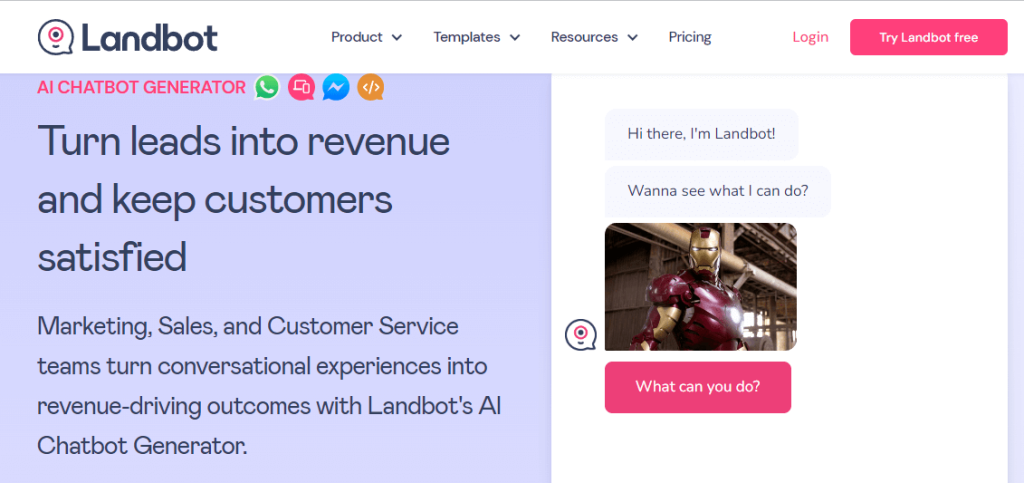Landbot AI-driven customer service software