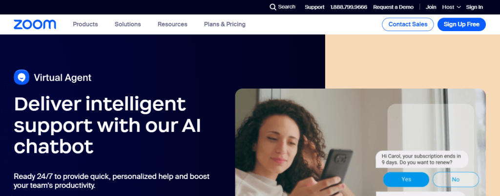 Zoom Virtual Agent AI software 