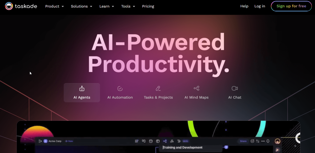 Taskade – Outil de gestion de projet IA