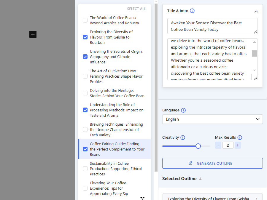 Generating post outline