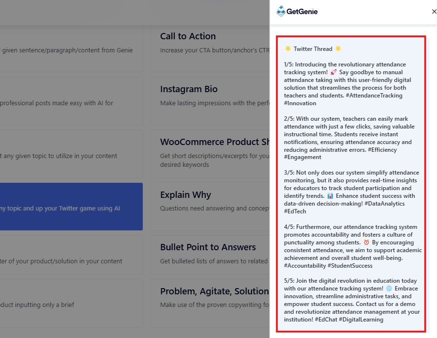 GetGenie Generated Twitter Thread 
