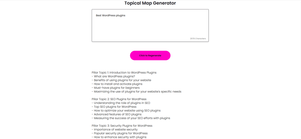 Topical map with AskOptimo
