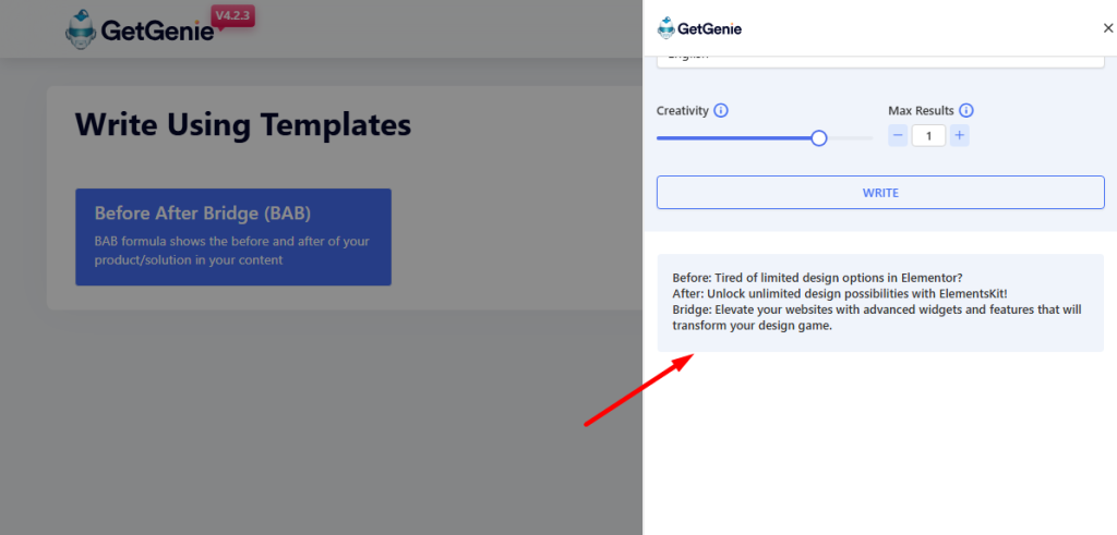 Here is your BAB output ready