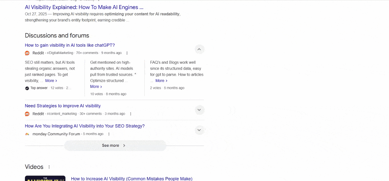 UGC forum for AI visibility