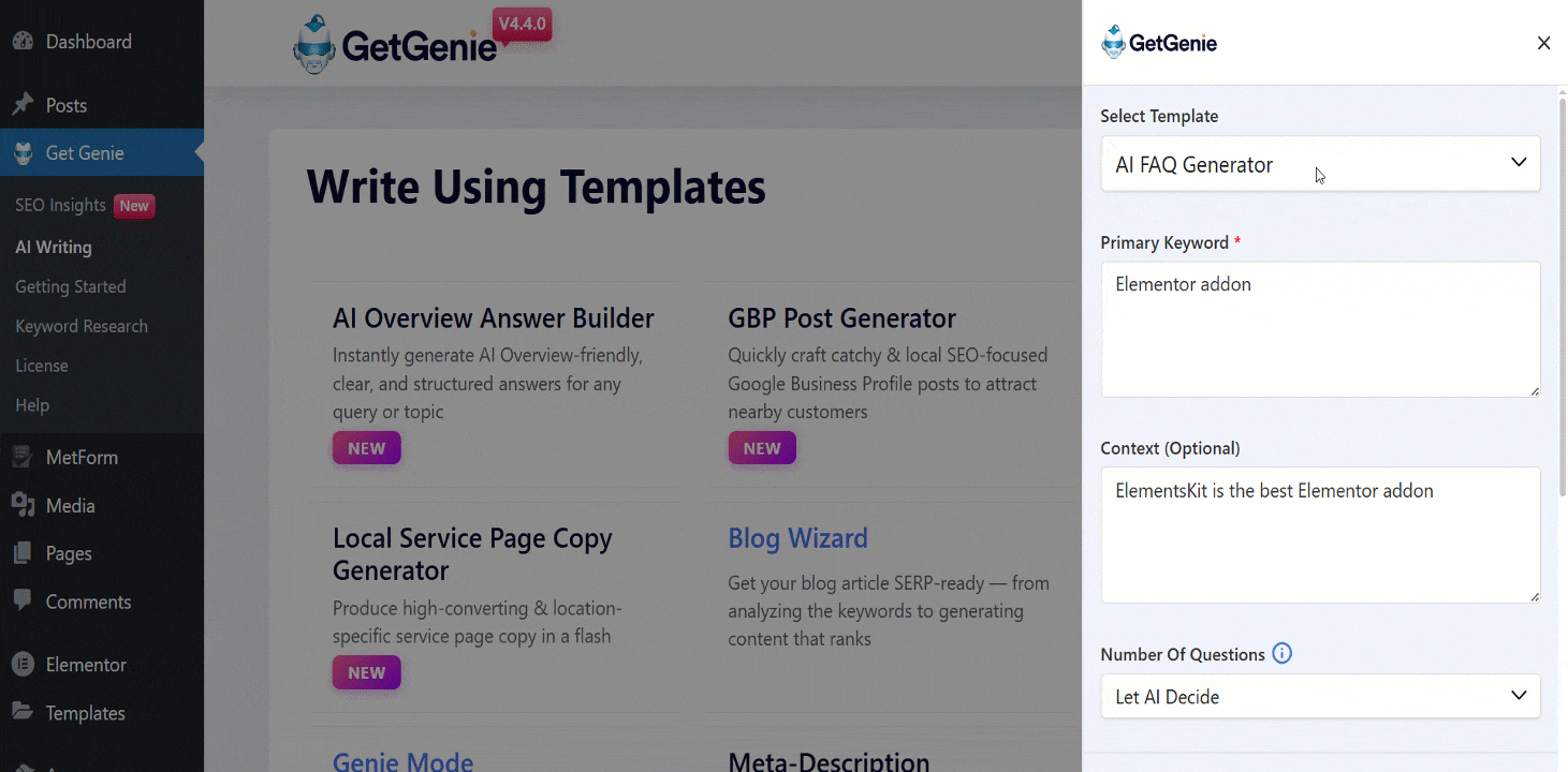 GetGenie AI is the best FAQ generator