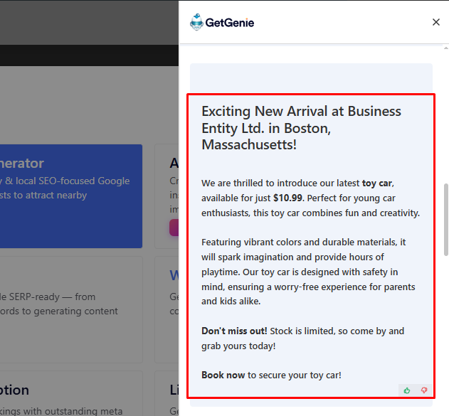 GBP Post Generator Output