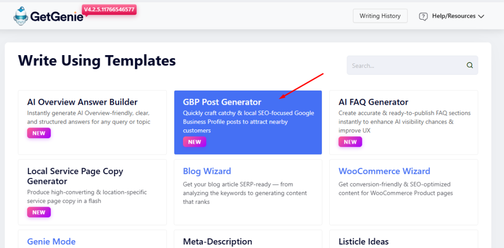 GetGenie GBP Post Generator