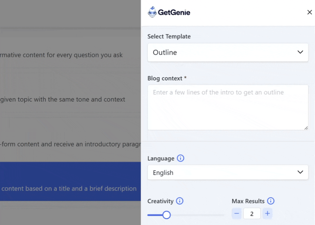 Complete the Template Settings
