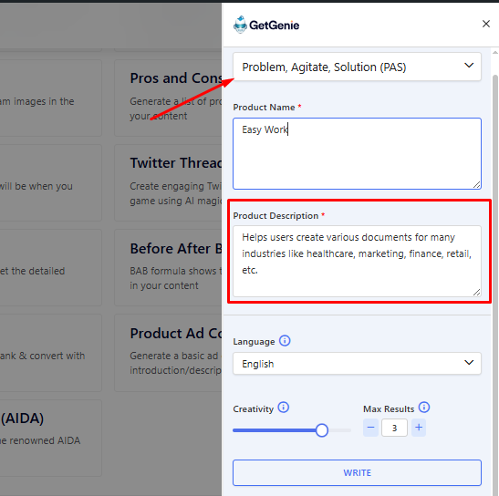 GetGenie Copywriting Framework
