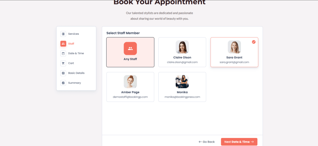 Make clients walk through smart booking workflows