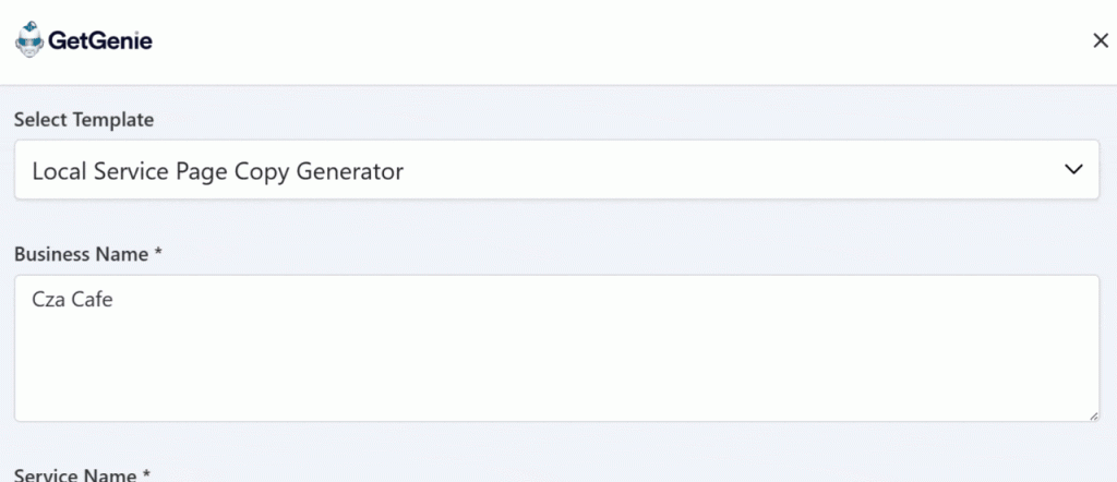 Local Service Page Copy Generator