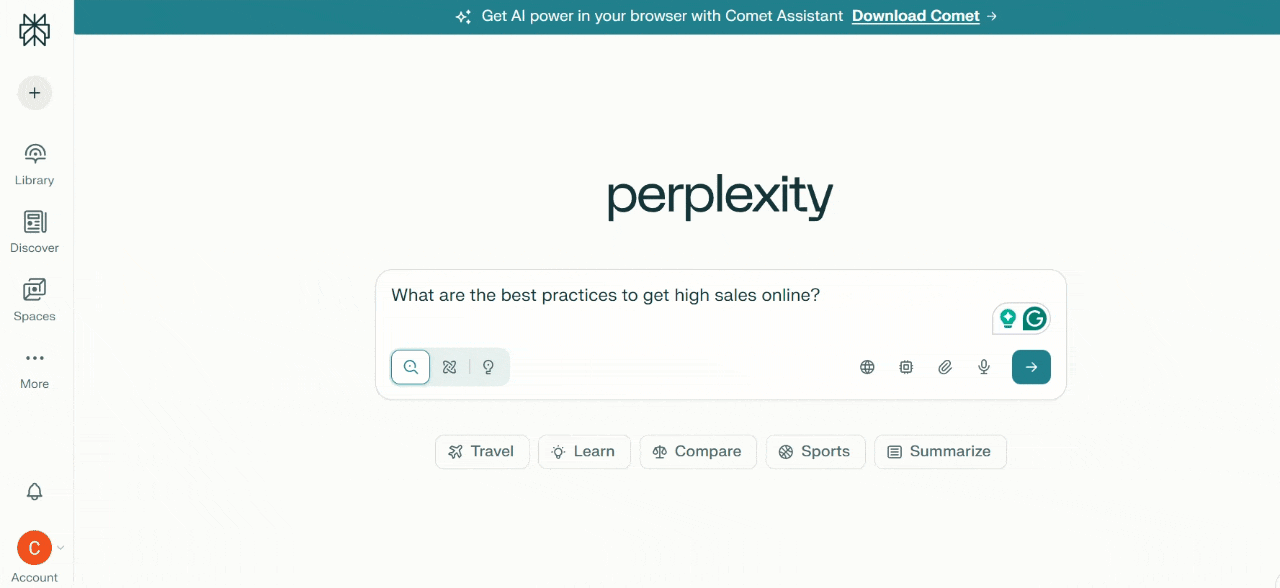 Perplexity AI generator